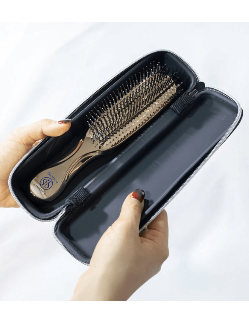 S-Heart-S Semi-hard Comb Case Black For Long Brushes